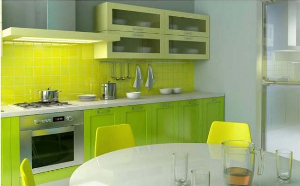 Có thể sơn nhà bếp màu xanh lá cây để hợp phong thủy