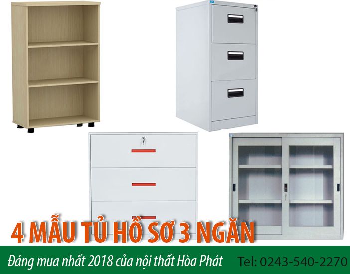 4 mẫu tủ hồ sơ 3 ngăn Hòa Phát đáng mua nhất 2018